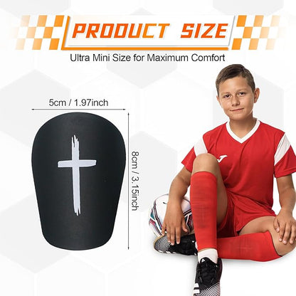 2 Pairs Mini Soccer Shin Guards for Kids Youth & Adults - Ultra Lightweight Small Shin Pads