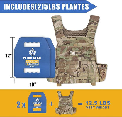 PETAC GEAR Tactical Weights Plates For Weighted Vest For Men Workout,5/10/15/20 LBS Weight Strength