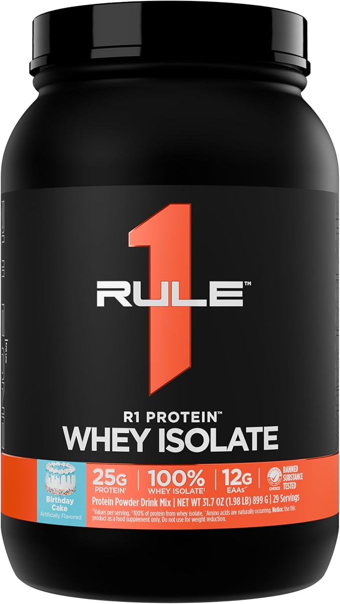 Rule 1 R1 Protein Whey Isolate - With 25g Protein & 6g BCAA Exclusively from Isolated & Hydrolyzed