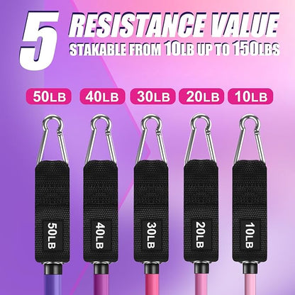 WHATAFIT Resistance Bands, Exercise Bands，Resistance Bands for Working Out, Work Out Bands with