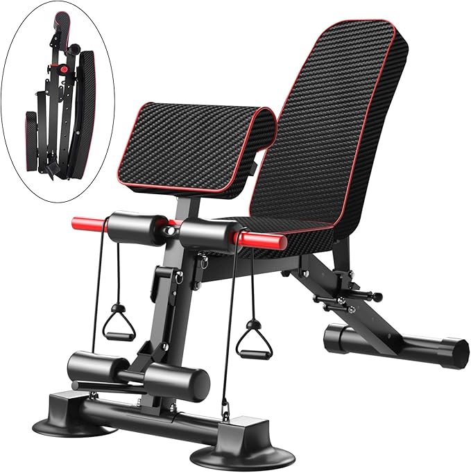 Adjustable Weight Bench - Utility workout Benches for Exercise, Free Installation Design for