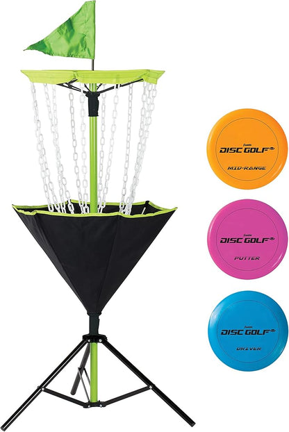 Franklin Sports Disc Golf Baskets - Portable Disc Golf Target with Chains Included - Disc Golf