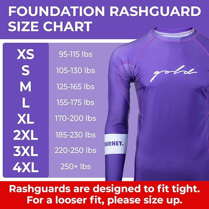 Gold BJJ Foundation Rash Guard - Ranked No-Gi and Gi Jiu Jitsu Rashguard