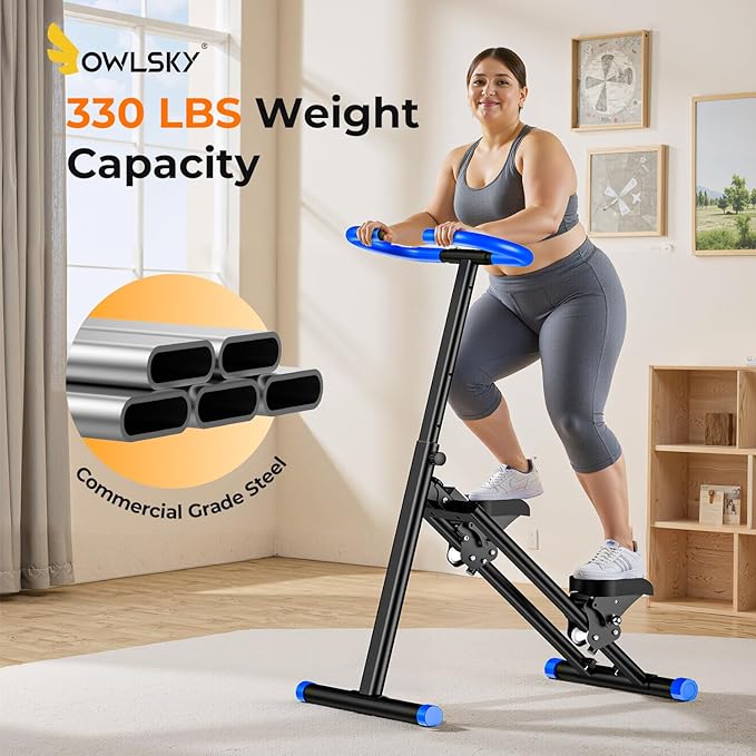 OWLSKY Stair Stepper for Home, Folding Vertical Climber Exercise Machine with Stable Triangular