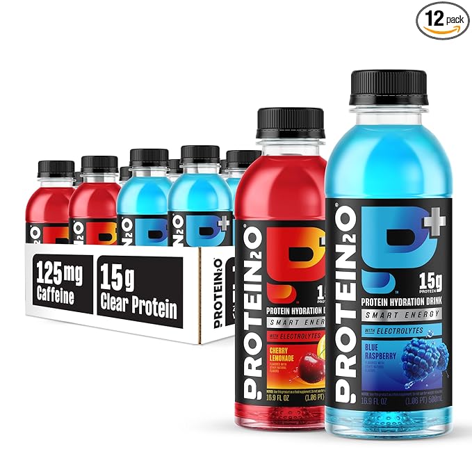 Protein2o 15g Whey Protein Isolate Hydration Drink Plus Energy & Focus, 350mg of Electrolytes