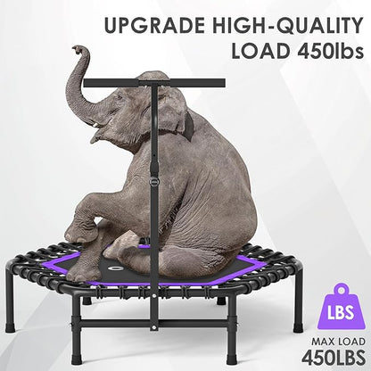 CLORIS 45'' Rebounder Trampoline for Adults - Max Load 450lbs, Mini Trampoline with Adjustable Foam