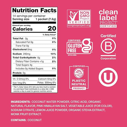 Cure Hydration | Plant-Based Electrolyte Drink Mix | No Added Sugar | FSA-HSA | Dehydration Relief