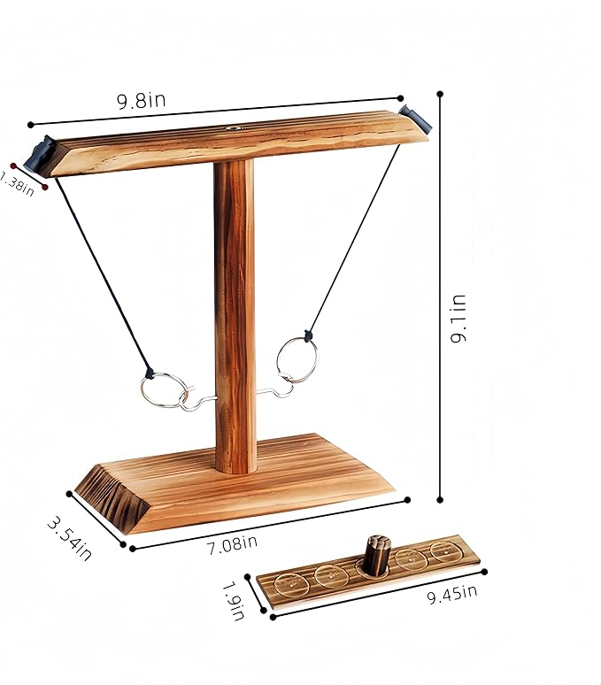 Ring toss Game, Large Base Hook and Ring Game, Hook and Ring Throwing Game for Adults Kids