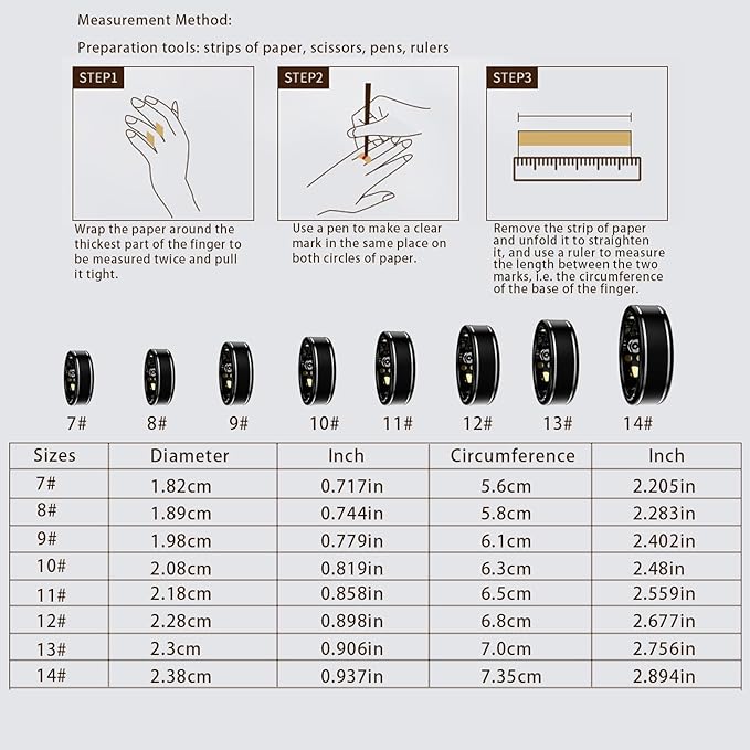 Activity Tracker Ring for Men ??Smart Ring with Heart Rate, SpO2, Blood Pressure, Sleep Monitoring