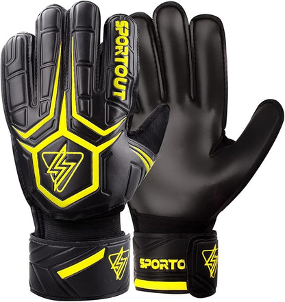 Sportout Goalie Gloves, Goalkeeper Gloves with Finger Protection, Breathable Soccer Goalie Gloves