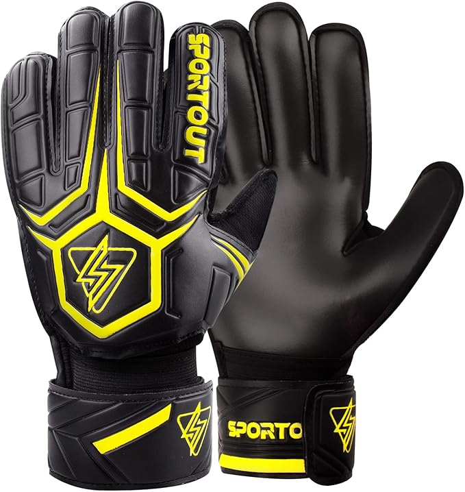 Sportout Goalie Gloves, Goalkeeper Gloves with Finger Protection, Breathable Soccer Goalie Gloves