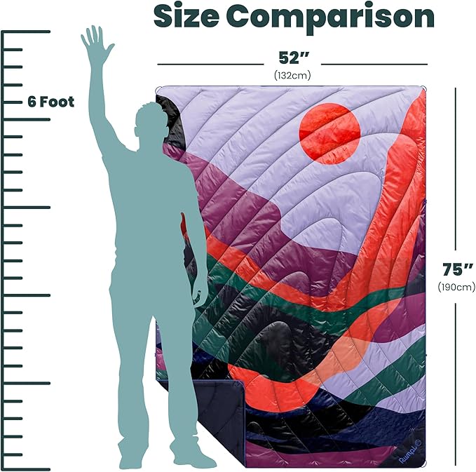 Rumpl Original Puffy Blanket - Warm, Water-Resistant Camping Blanket with 100% Recycled Synthetic