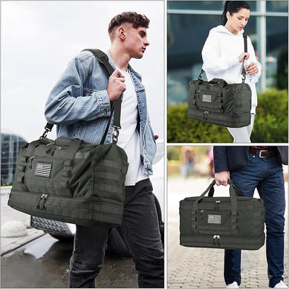 ETRONIK Travel Bag for Men Women, Gym Bag & Tactical Duffle Bags for Travel, Carry on with Toiletry