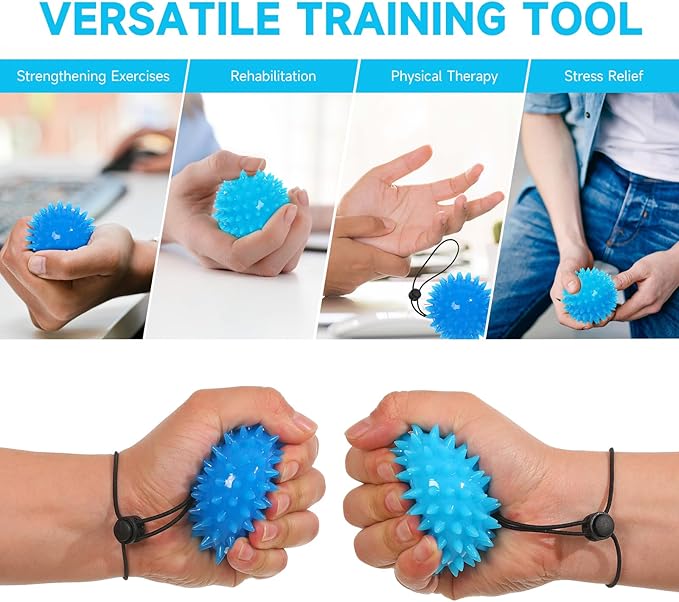 Hand Grip Strenthener - Squeeze Balls for Hand Therapy Set (5LB+10LB), Hand Exercise Ball for