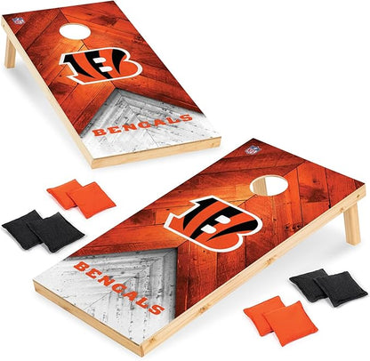 NFL Football 2' x 4' Regulation Size Solid Wood Cornhole Set with Direct Print HD Team Graphics