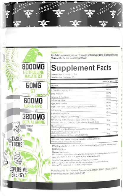 Gauntlet Pre-Workout Powder, Explosive Workouts, Laser Focus, Mid Stim, Amazing Flavor, Veteran