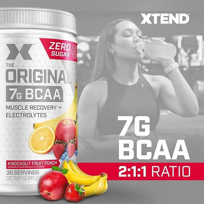Original BCAA Powder 7g BCAA and 2.5g L-Glutamine, Sugar Free Post Workout Muscle Recovery Drink