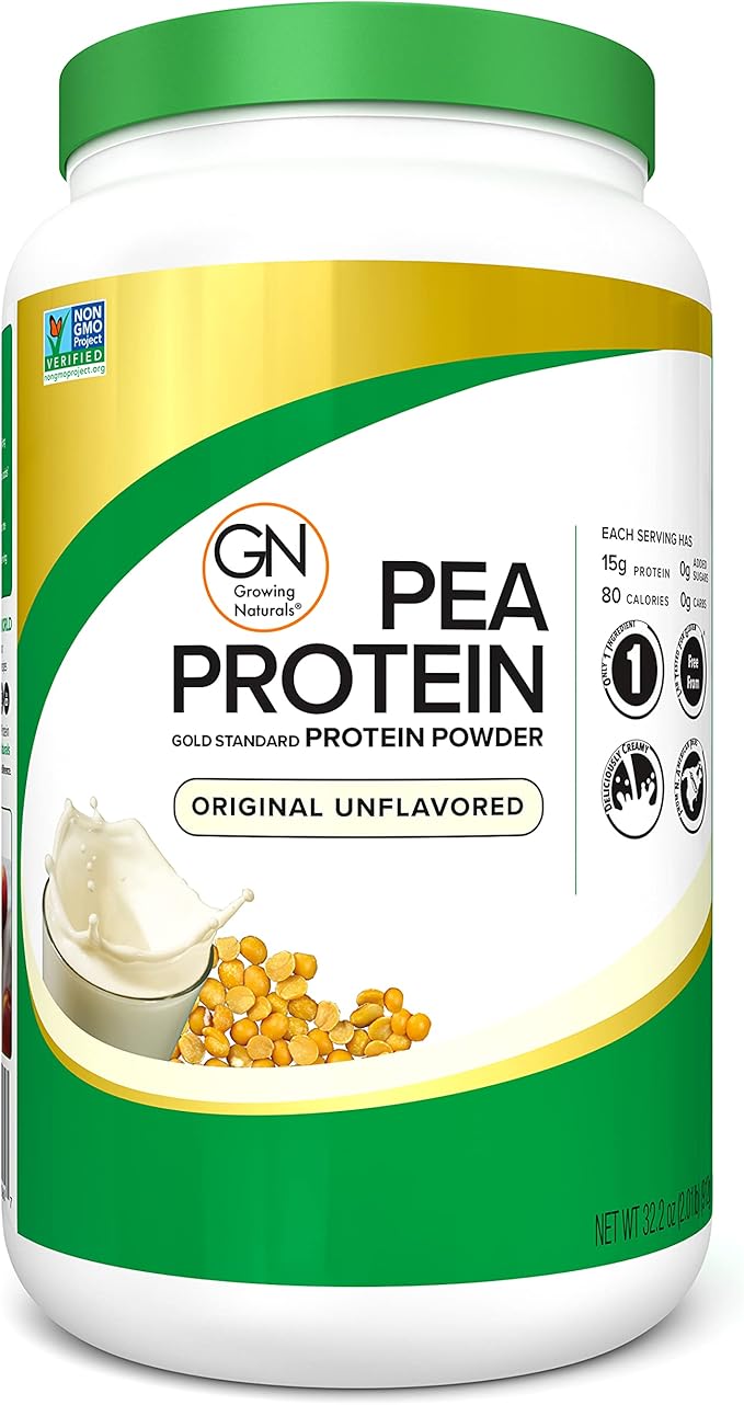 Raw Pea Protein Powder, Vegan Plant Based Protein, BCAA, Low-Carb, Low-Sugar, Original Unflavored