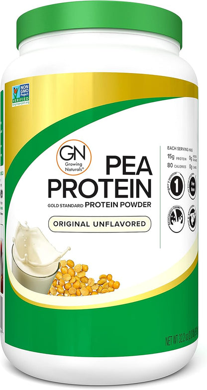 Raw Pea Protein Powder, Vegan Plant Based Protein, BCAA, Low-Carb, Low-Sugar, Original Unflavored