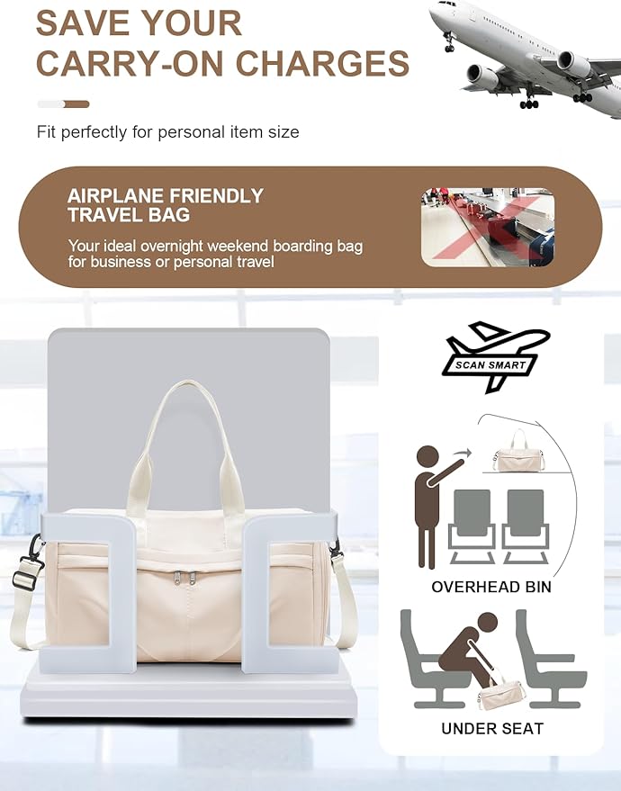 Gym Bag for Women Men with Shoe Compartment, Sport Duffel Bag, Waterproof Travel Weekender