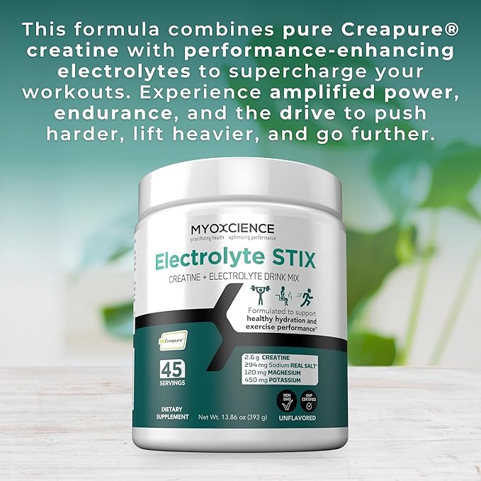 MYOXCIENCE Electrolyte STIX | Creatine Electrolyte Powder | Recovery from Exercise & Muscle
