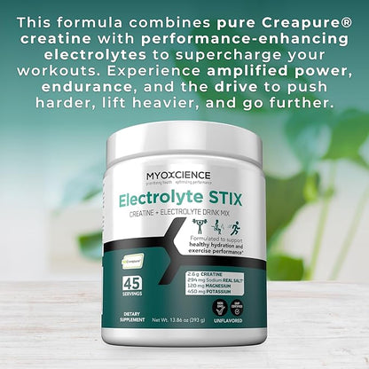 MYOXCIENCE Electrolyte STIX | Creatine Electrolyte Powder | Recovery from Exercise & Muscle