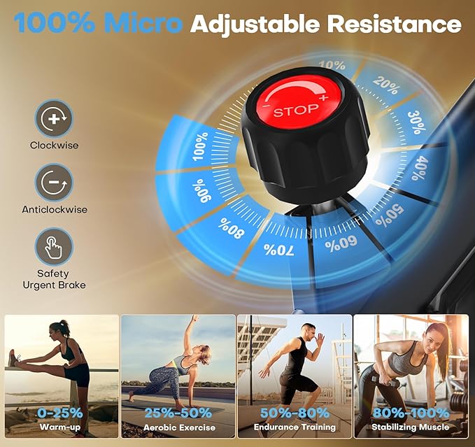 Exercise Bike, CHAOKE Quiet Magnetic Resistance 300LB Capacity Stationary Bike for Home with App