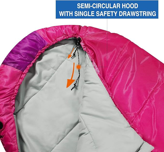 REDCAMP Kids Mummy Sleeping Bag for Camping, 3 Season Cold Weather Sleeping Bag Fit Boys,Girls &