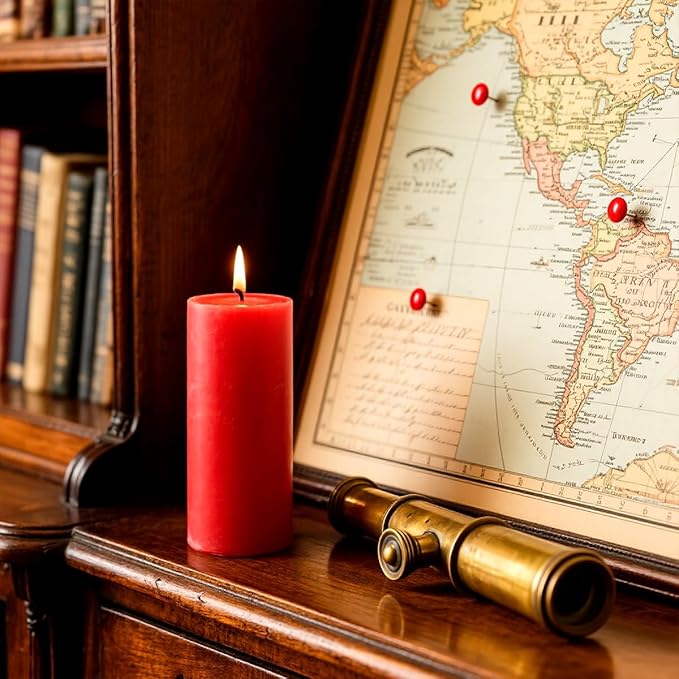 Red Unscented Pillar Candles 3-Pack ??Dripless & Smokeless, Long-Burning Thick Candles (2",3",4"