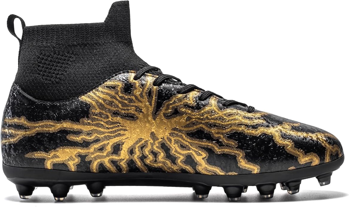 Kids Soccer Cleats Boys Girls Training Football Cleats Youth High-top Soccer Shoes for Little/Big