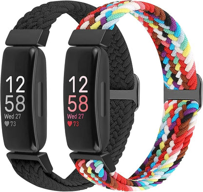 Elastic Braided Watch Band Compatible with Fitbit Inspire 3/Inspire 2/Inspire/Inspire HR/Fitbit ace