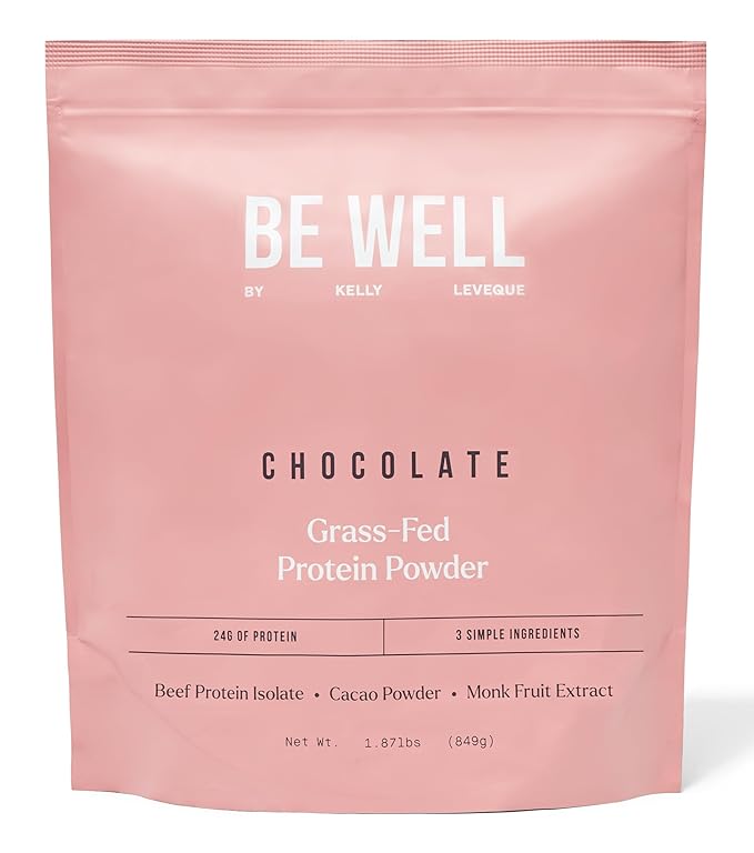 Be Well by Kelly Chocolate Grass-Fed Beef Protein Powder, 24G of Protein & 1G Net Carbs (3