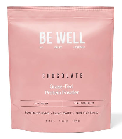 Be Well by Kelly Chocolate Grass-Fed Beef Protein Powder, 24G of Protein & 1G Net Carbs (3