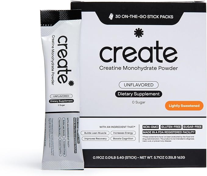 Create Single Serve Creatine Monohydrate Powder – 5g Creapure Creatine | Redefining Strength