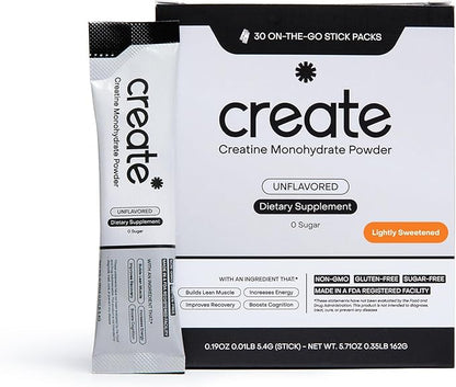 Create Single Serve Creatine Monohydrate Powder – 5g Creapure Creatine | Redefining Strength