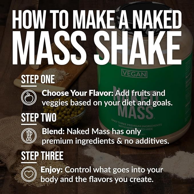 NAKED Vegan Mass - Chocolate Peanut Butter - 1,290 Calories, Nothing Artificial, All Natural