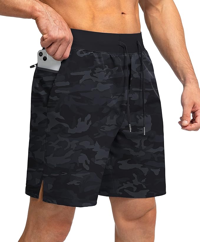 Men's Running Shorts with Zipper Pockets 9 Inch/ 7 Inch / 5 Inch Lightweight Quick Dry Gym Workout