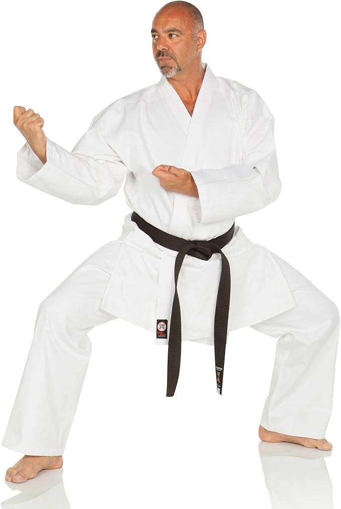 Ronin Medium Weight Karate GI Middleweight Martial Arts Karate Uniform - 9.5 oz Cotton, White Belt