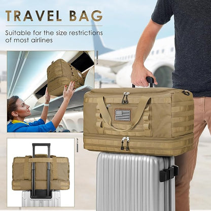 ETRONIK Travel Bag for Men Women, Gym Bag & Tactical Duffle Bags for Travel, Carry on with Toiletry