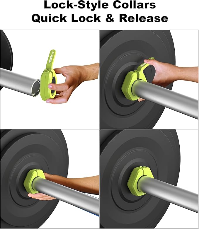 Barbell Clips (Pair), Barbell Clamps, Quick Release Olympic Barbell Clamps with Anti Slip TPR Grip