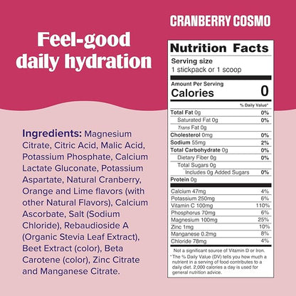 Ultima Replenisher Daily Electrolyte Powder Drink Mix – Sugar Free – Cranberry Cosmo, 90 Servings