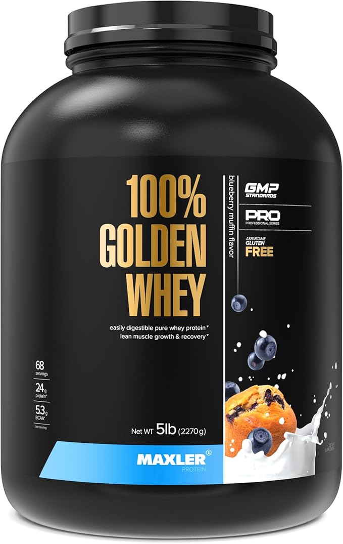 Maxler 100% Golden Whey Protein - 24g of Protein per Serving - Premium Whey Protein Powder for Pre