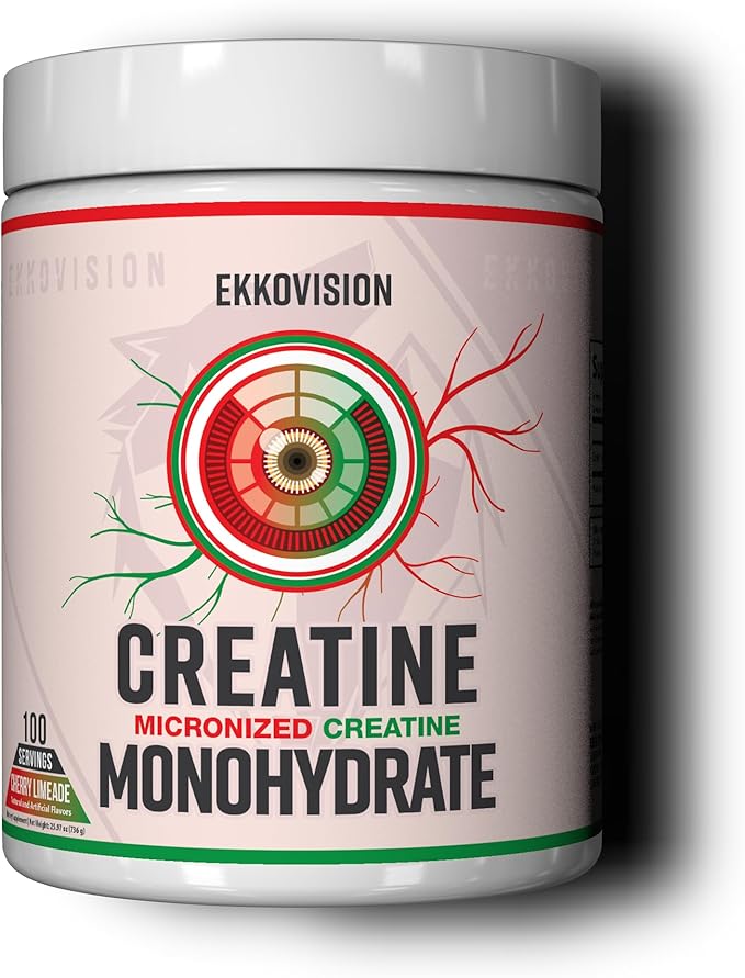 Ekkovision Creatine Monohydrate Powder, Micronized, Cherry Limeade, Pre Workout & Post Workout