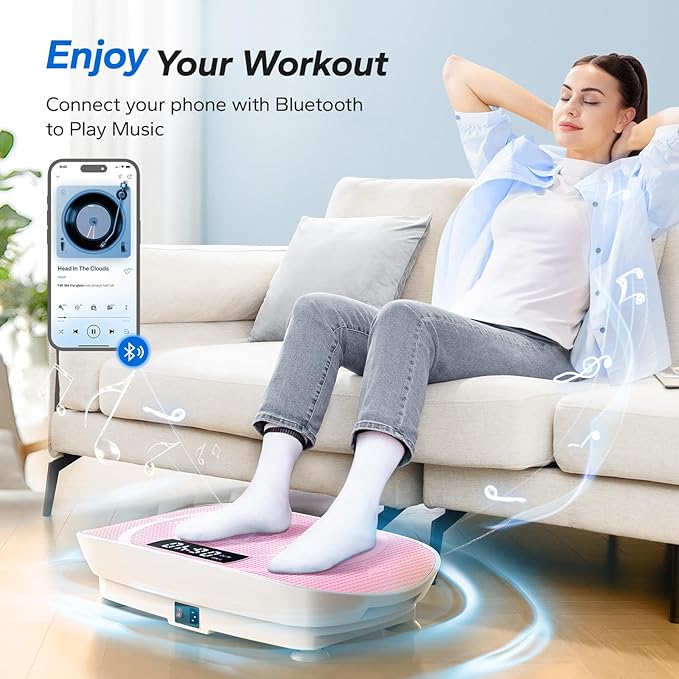 MERACH Vibration Plate Exercise Machine, Whole Body Workout Equipment for Women, Bluetooth and