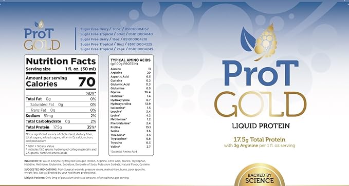 Berry Sugar Free Liquid Protein Shot - 16oz Anti Aging. Proven to Boost Immunity. Formula Trusted
