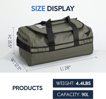 Haimont Large Duffle Bag for Men Women, Convertible Duffel Backpack, Heavy Duty Back Pack for