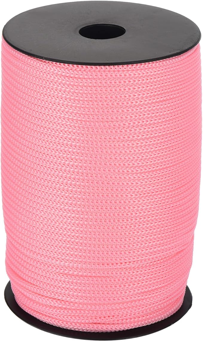 MECCANIXITY 5/32 Inch Polypropylene Rope Braided Ropes, 328ft Camping Rope Hollow Utility Cord for