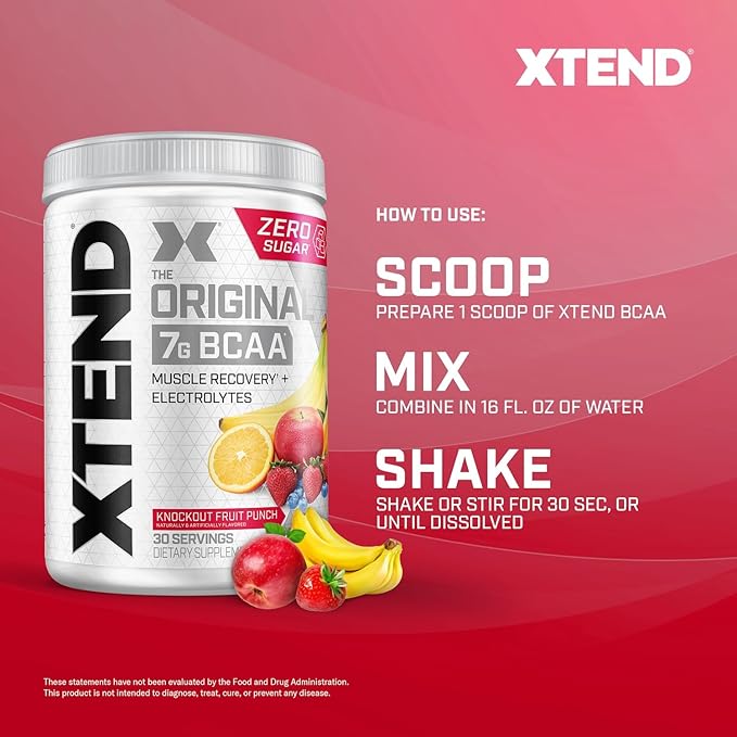 Original BCAA Powder 7g BCAA and 2.5g L-Glutamine, Sugar Free Post Workout Muscle Recovery Drink