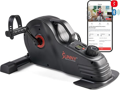 Sunny Health & Fitness Dual Function Under Desk Pedal Exerciser, Portable Indoor Cardio Mini Bike