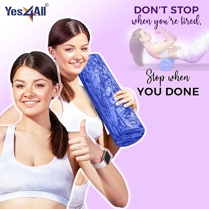 Yes4All EVA Firm Foam Roller for Back - Round Back Roller for Exercise, Yoga & Pilates 12/18/24/36